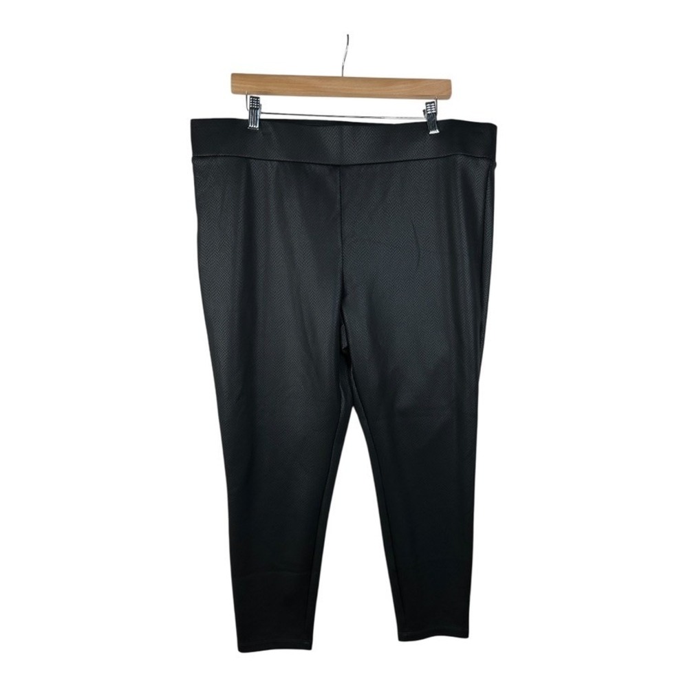 LOFT‎ Women's Black Snake Print Pull On Cropped Leggings Size XXL